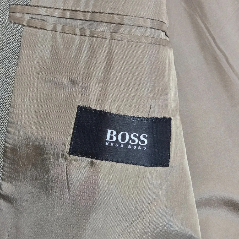 Hugo Boss Einstein Beta 42L Suit‎ 100% Virgin Wool Beige 3 Button Blazer Pants